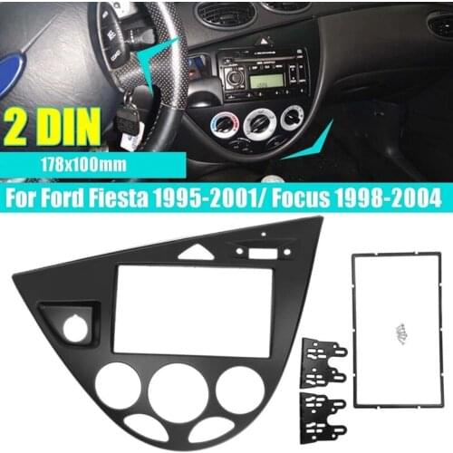 Double 2 Din Radio Car Frame Fascia Trim Dash Mount for Ford Fiesta 1995-2001 Auto Fascia for Focus 1998-2004 LHD