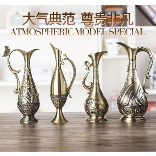 European antique bronze tabletop metal vases flower vases for homes home decoration accessories plant stand HP091