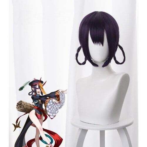 Fate / FGO drunk boy zombie suit dark purple twist braid hair ring cosplay wig