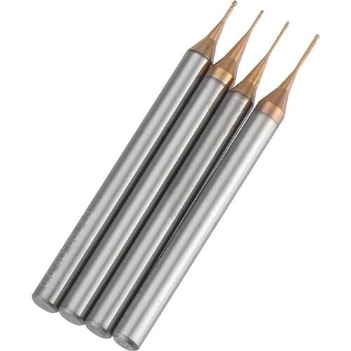 New 0.5/0.6mm 2 Flutes 50mm Long Neck End Mill HRC60 CNC Deep Groove Cutter Milling Cutter Router Bit