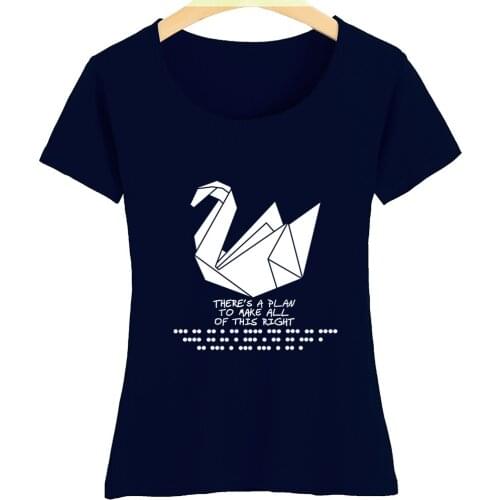 Cotton Girl Woman Short Sleeve T Shirt Paper Crane Prison Break Theres A Plan To Make All Of This Right Summer ZIIART