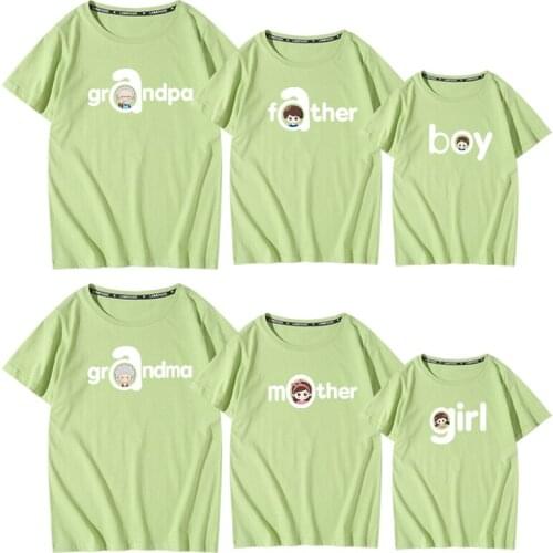 Cotton Grandma Grandpa T Shirts Good Quality Matching Family Clothing Top Tees Solid Color Yellow 5XL Men tShirts