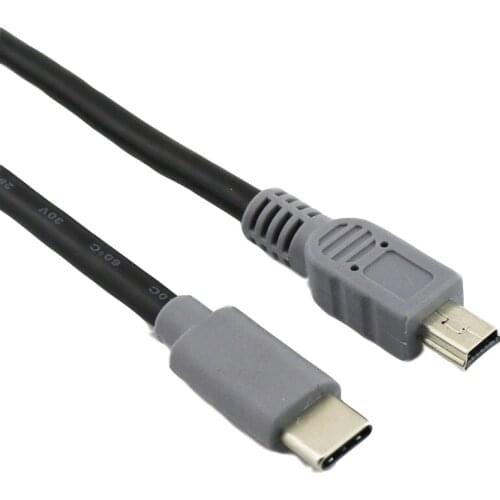 10pcs USB 3.1 Type-C Male Plug to USB Mini Male Plug Charging Data OTG Connector Adapter Male to Male Cable 25cm/1m