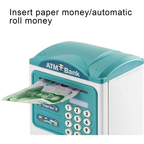 Simulation Password Money Box Cash Coins Saving Box Fingerprint Automatic Roll-up Electronic Piggy Bank Kid Adult Gift