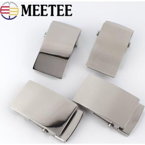 Meetee 1pc 36mm/39mm Stainless Steel Roller Toothless Mens Belt Buckle Automatic Buckles Head DIY Casual Fashion Belts Hardware