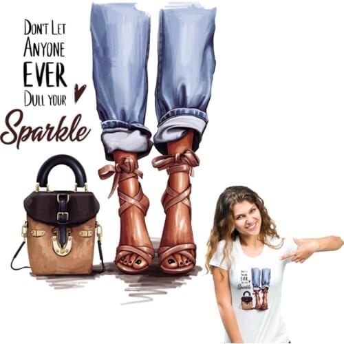 Fashion Patch Woman Thermal Transfer New Design Hot Tear Diy T-Shirt Dresses Patch For Clothing Over Powder Stickers