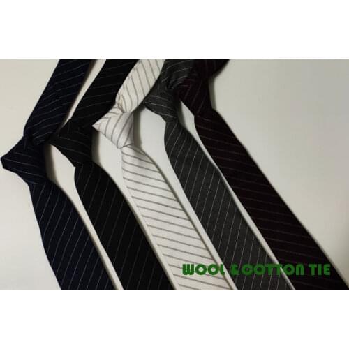New Style Men Solid And Striped Pure Wool Necktie Gravatas Slim Wedding Neck Tie Corbatas