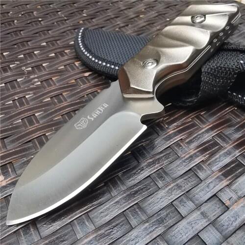 Hunting Straight Blade Rescue Knife Camping Straight Blade Tactical Knife for Outdoor Survival Camping and EDC