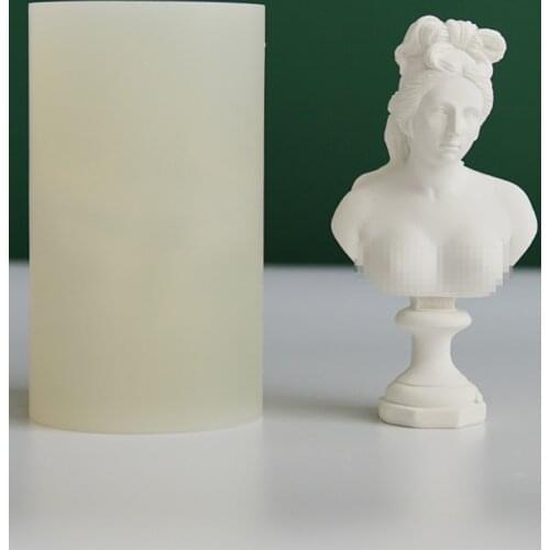 Goddess Plaster Portrait Silicone Material Handmade Candle Mold DIY 3D Nymph Aromatherapy Supplies Mould Home Decoration