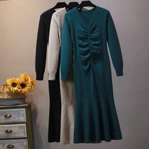 Dress for Women Autumn and Winter 2020 New Slim Sweater Dress