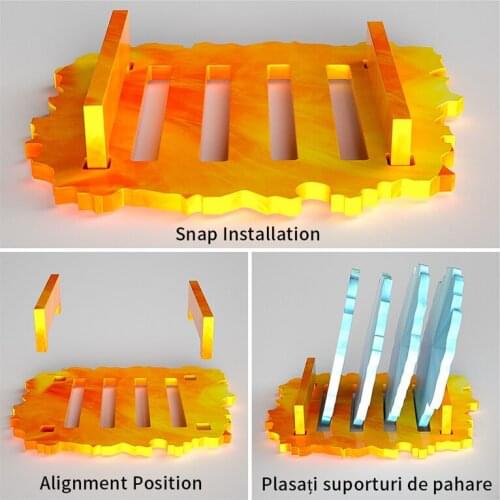 Coaster+Stand Epoxy Resin Mold Set Cup Mat+Holder Silicone Mould DIY Crafts