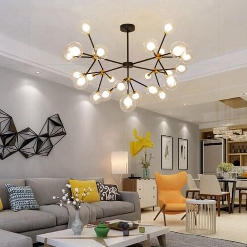 Postmodern Tree Branch Chandelier Lamparas Loft Pendant Lamp Light Nordic Glass Ball Living Dining Room Hanging Lighting Fixture