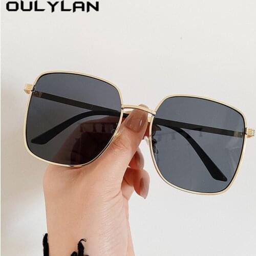 Oulylan Oversized Sunglasses Women Square Sun Glasses Ladies Luxury Brand Designer Colored Eyeglasses Female Shades UV400 Big