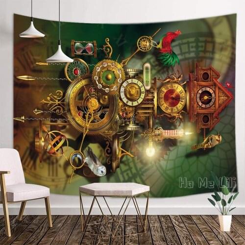 Time Gear Vintage Tapestry Art Interior Office Home Decor