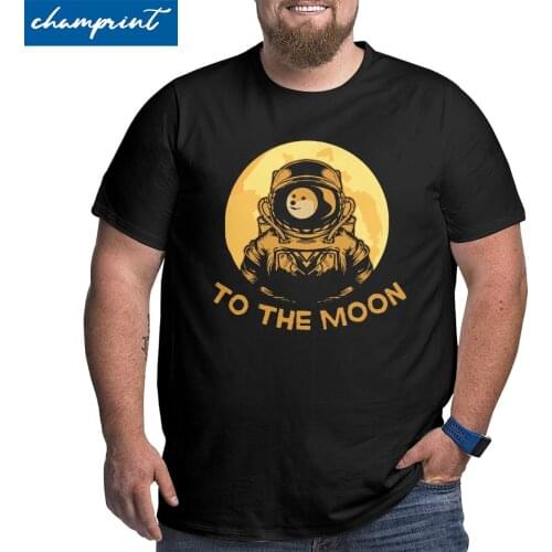 Dogecoin To The Moon Funny Cryptocurrency Meme T Shirt Mens Bitcoin Btc Blockchain T-Shirt Big Tall Tee Shirt Big Size 6XL