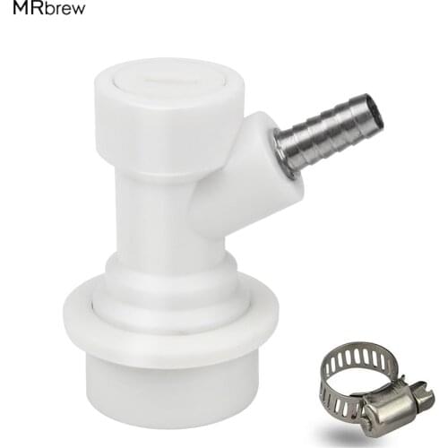 Ball Lock keg Quick Disconnect 1/4" barb for Gas with Stainless Steel 304 Hose Clamp Used for Cornelius Beer Keg