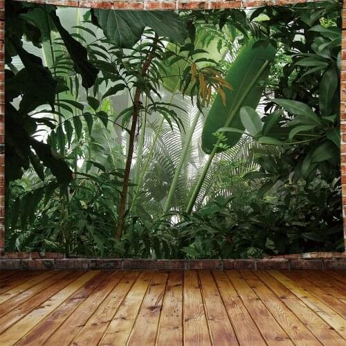Green Plant Tapestry Banana Palm Tree Leaves Tapestry Wall Hanging For Bedroom Tropical Forest College Dorm Tapestry Home Decor