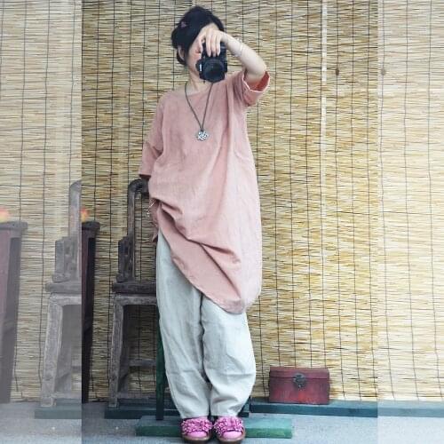 Women Loose Cotton linen Jacquard Robe Dress Female Plus Size Cotton Flax Jacquard Dress Ladies Retro Vintage Dress Summer 2018