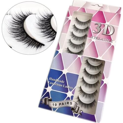 10 pairs Mink Lashes 3D Short Mink Eyelashes Natural False Eyelashes Fake Lashes Makeup Mink Lashes Extension 8-14mm Eyelashes