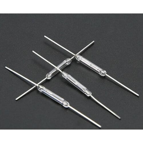 10Pcs 14mm Glass Magnetic Induction Reed Switch MagSwitch Normally Open NO