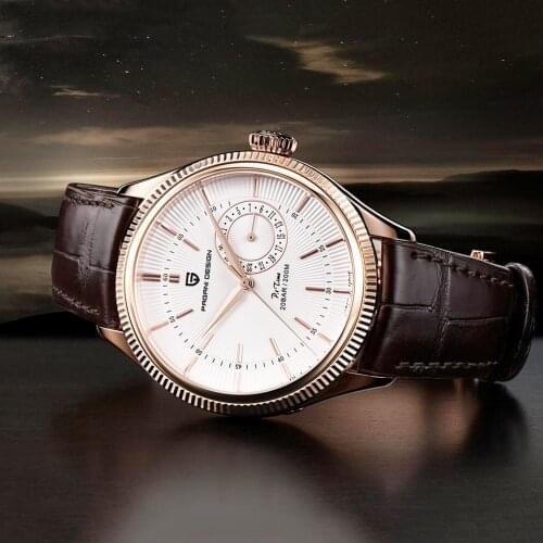 2021 New PAGANI DESIGN Mens watches Luxury Quartz Watch for men Mechanical travel time Wrist Watch men Leather Japan VH65 Clock