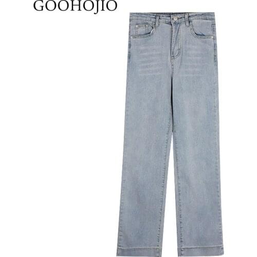 2021 High Waist Regular Comfortable Jeans for Women Plus Size Fashionable Casual Straight Pants Mom Jeans Washed Boyfriend Jeans