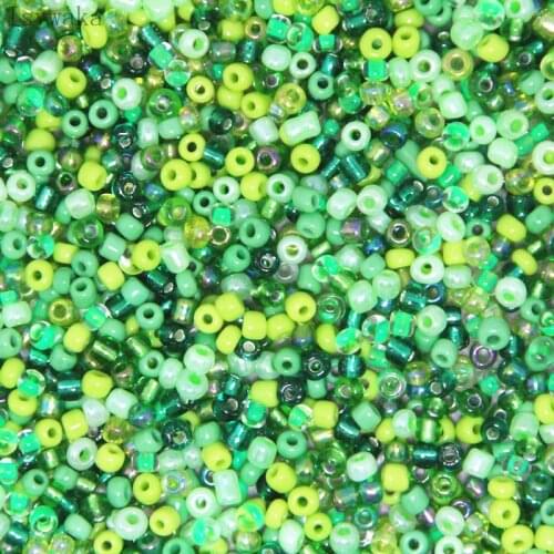3mm 300pcs Green Multicolor Czech Glass Seed Spacer Beads Austria Crystal Round Beads For Kids Jewelry DIY Making Accessorie