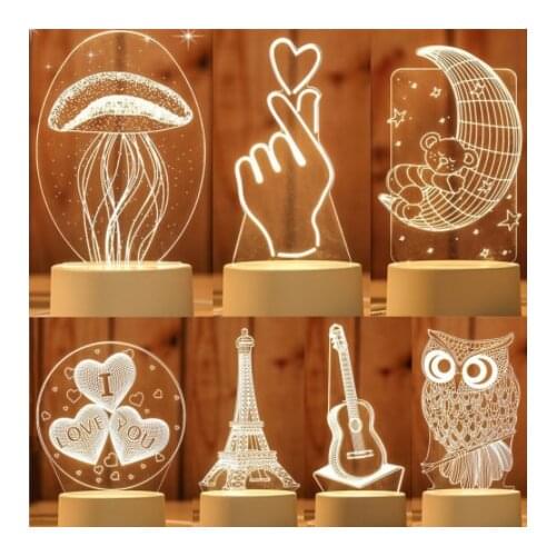 3D LED Lamp Creative 3D LED Night Lights Novelty Illusion Night Lamp 3D Illusion Table Lamp For Home Decorative