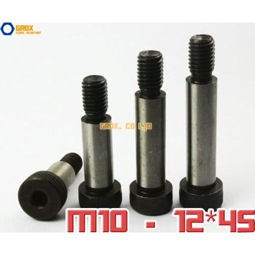 5 Pieces M10 Threaded 12 x 45mm 12.9 Grade Alloy Steel Hexagon Socket Head Shoulder Screw Bolt
