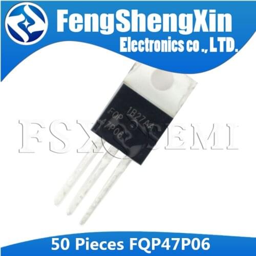 50pcs/lot FQP47P06 TO-220 47P06 60V P-Channel MOSFET