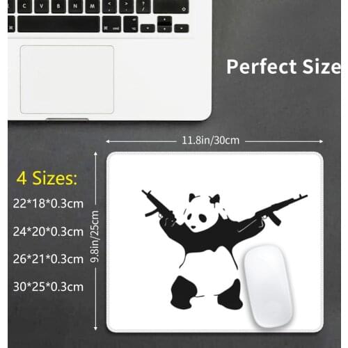 Banksys Panda Holding Assault Rifles Mouse Pad DIY Print Banksy Panda Gun Pro Ak 47 Ak47 Mp5 Rifle