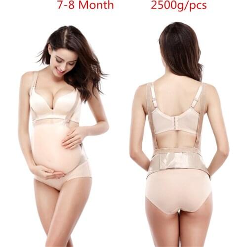 7-8 Month Stage Pregnant Skin Artificial Lifelike Silicone Fake Belly Mother Prenatal Training Props 1850g/pcs