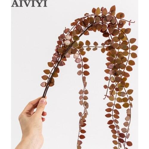 Simulation plant twigs hanging vine leaves wall background wall photography green plant baskets potted green leaves decoration