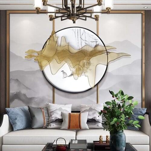 Chinese Wrought Iron Landscape Wall Hanging Ornaments Home Livingroom Wall Sticker Crafts Sofa Background Wall Mural Decoartion