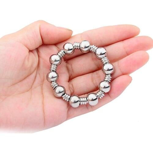 Stainless Steel Penis Ring Dick Cock Ring With Beads Sex Toys For Men Delay Ejaculation Lasting Firmer Longer Erection Cockring