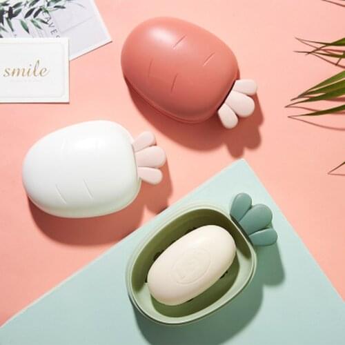 Creative Portable Carrot Shape Soap Box Bathroom Drain Soap Holder Travel Soap Protect Case Bathroom Accessories