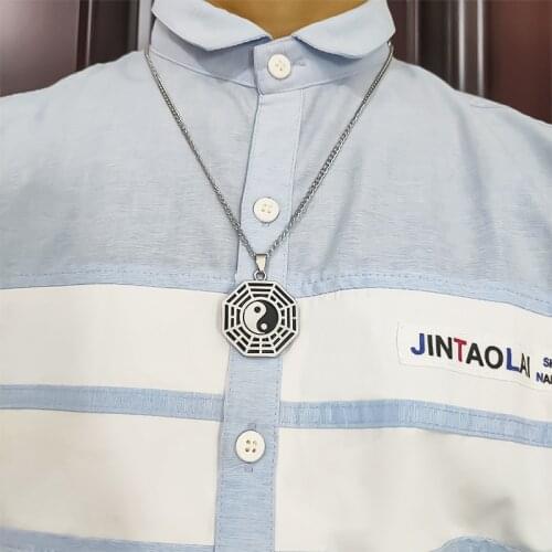 Metal Charms Tai Chi Bagua Pendant Necklace With 60cm Chain