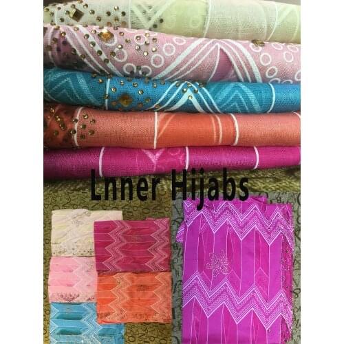 2020 new Scarf Hijabs Lnner hijabs Plain African style Patterened flowers and diamonds mesh fabric for muslim lady to pray