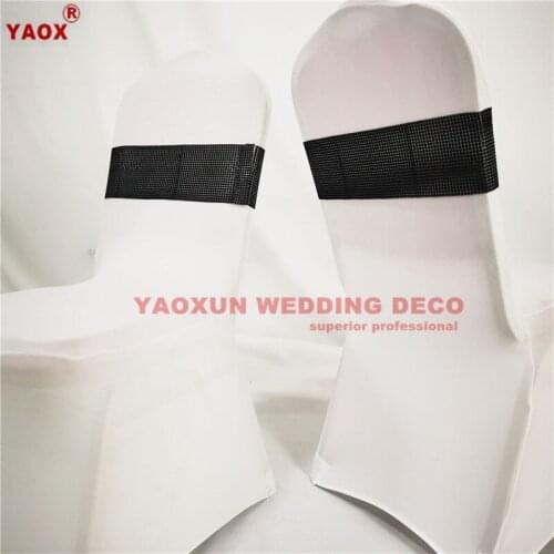 Wholesale Price Sequin Chair Band Buckle Chair Sash Fit On Banquet Chair Cover For Wedding Event Party Decoration