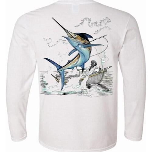 Wholesale Fishing Printed Long Sleeve Tee T-Shirts For Fishing T Shirts Quick Dry Custom Uv Protection Uv Shirts