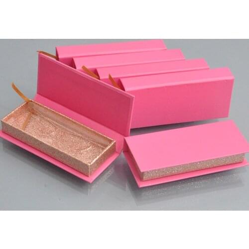 Wholesale Eyelash Packaging Box Lash Boxes Package Custom Rectangle Red Rose Gold False Eyelashes Makeup Storage Case Vendors