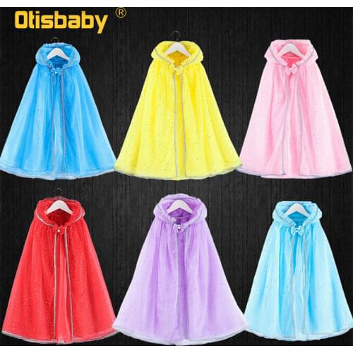 Girls Princess Unicorn Dress Cloak Gown Long Hooded Shawl Ponchos and Capes Girl Snow Queen Headband Cape Pony Mantle Clothing