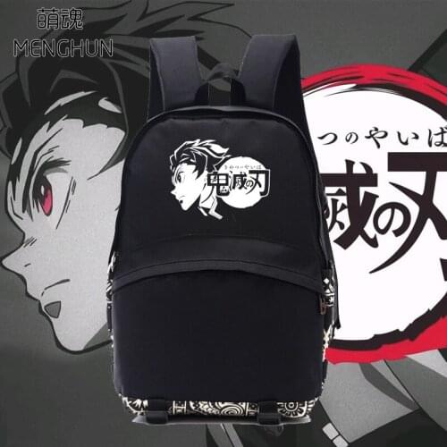 Cool Anime Demon Slayer Backpack Tanjirou concept Nylon Backpacks Cartoon Kimetsu no yaiba Backpacks