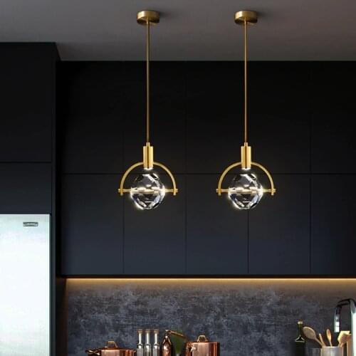 Modern Led Crystal Pendant Lights Designer Bar Commercial Bedroom Home Decoration Accessories Indoor Lighting Hanging Fixture