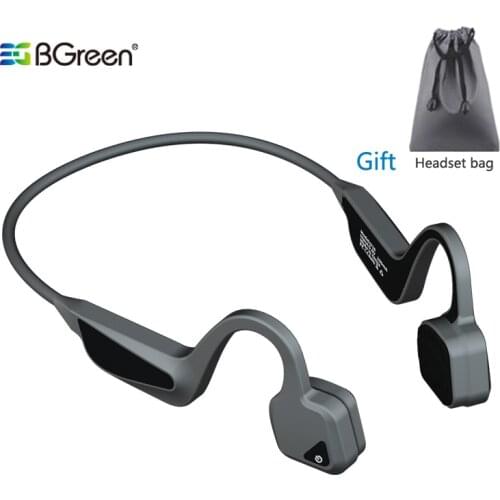BGreen Bluetooth 5.0 Bone Conduction Sports Headphone Waterproof Sweat Proof Running Earphone Hiking Cycling Wireless Headset