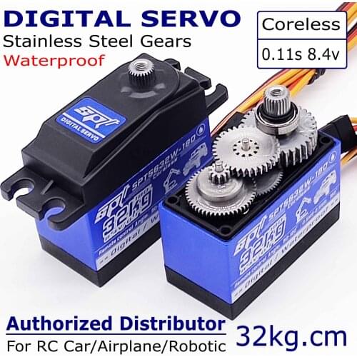 SPT5632 32kg High Voltage Digital Standard Servo 1:8 1:10 RC Car Climber Airplane Robot Arm 180 270 Metal Gear Case