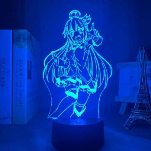 KonoSuba Led Night Light Aqua Lamp for Bedroom Decor Birthday Gift KonoSuba Aqua Light 3d Lamp Anime