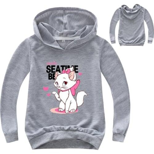 Marie Cat Clothes Long Sleeves Hoodies Pullovers for Girl Aristocats Cat Sweatshirt Cute Baby Bomber Bobo Jacket