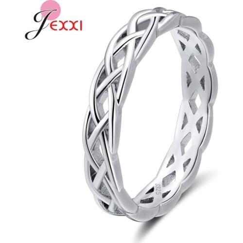 Amazing 925 Sterling Silver Hollow Retro Finger Rings For Women Girls Good Quality Wedding Engagement Party Jewelry