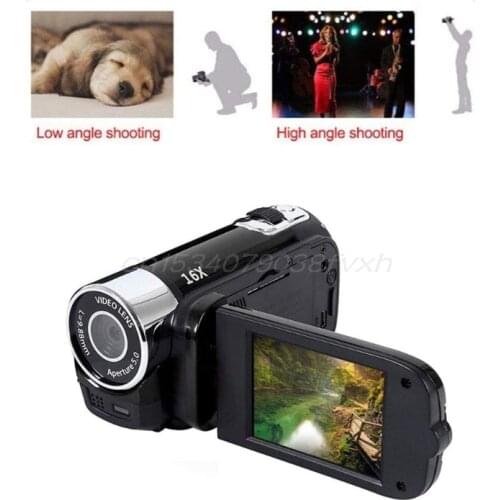 Video Camera Camcorder Flip Screen 16X Digital Zoom Camera Recorder Anti-Shake Night Vision, Vlog Camera Recorder